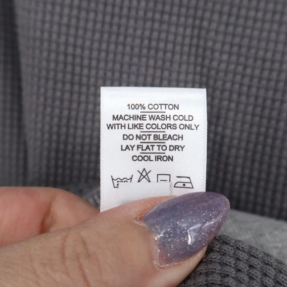 American Giant Colorblock Summit T-Shirt Mens XL Gray Waffle Knit Long Sleeve - Picture 4 of 6